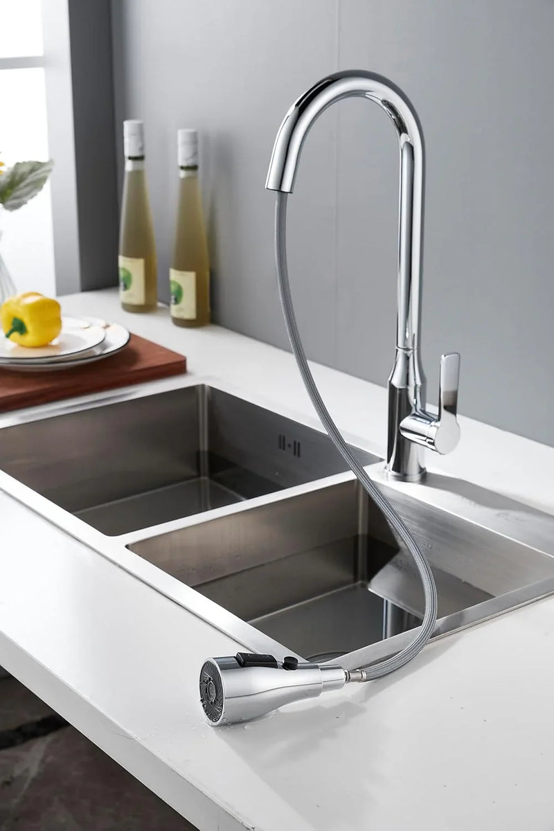 Aqua Touch Kitchen Faucet Single Handle Pull Out Kitchen 360 ...