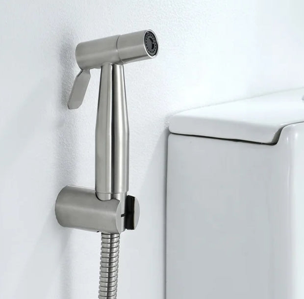 Stainless Steel Muslim Toilet Shower Set – 100cm Hose & Holder | Rust-Free & Durable
