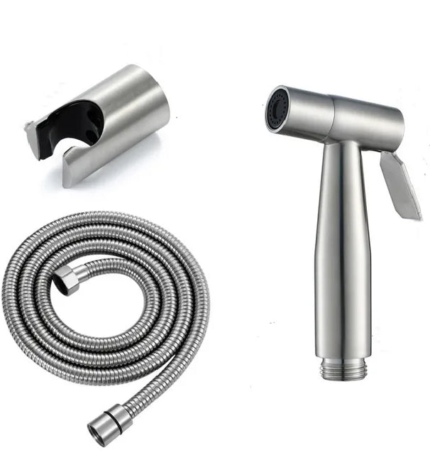 Stainless Steel Muslim Toilet Shower Set – 100cm Hose & Holder | Rust-Free & Durable
