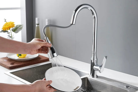 Aqua Touch Kitchen Faucet Single Handle Pull Out Kitchen 360