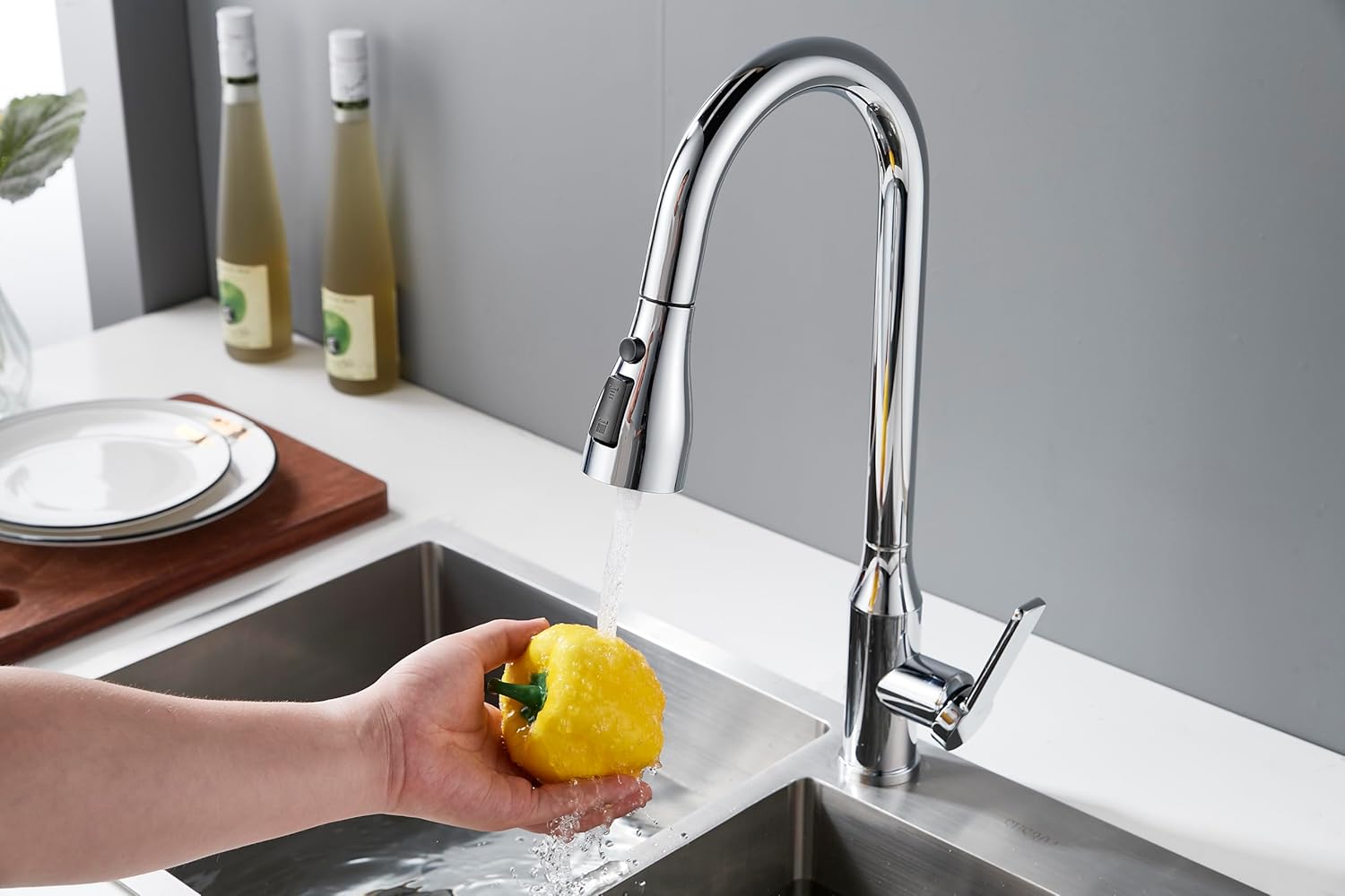 Aqua Touch Kitchen Faucet Single Handle Pull Out Kitchen 360